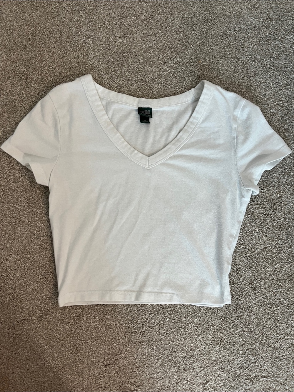 90 Degree By Reflex White V-Neck Crop Tee